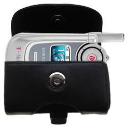 Gomadic Horizontal Leather Case with Belt Clip/Loop for the Samsung SGH-P735