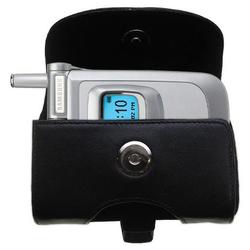 Gomadic Horizontal Leather Case with Belt Clip/Loop for the Samsung SGH-V200