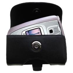 Gomadic Horizontal Leather Case with Belt Clip/Loop for the Samsung SPH-A880 / MM-A880