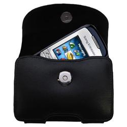 Gomadic Horizontal Leather Case with Belt Clip/Loop for the Sony Ericsson J200c