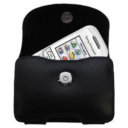 Gomadic Horizontal Leather Case with Belt Clip/Loop for the Sony Ericsson J200i