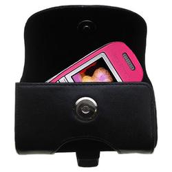 Gomadic Horizontal Leather Case with Belt Clip/Loop for the Sony Ericsson J300a