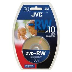 Jvc JVC DVD-RW Media - 1.4GB - 80mm Mini - 10 Pack Spindle