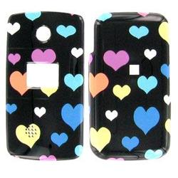 Wireless Emporium, Inc. LG AX275/AX-275 Black w/Color Hearts Snap-On Protector Case Faceplate