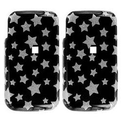 Wireless Emporium, Inc. LG AX275/AX-275 Black w/Glitter Stars Snap-On Protector Case Faceplate