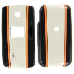 Wireless Emporium, Inc. LG AX275/AX-275 Orange and White Stripes Snap-On Protector Case Faceplate
