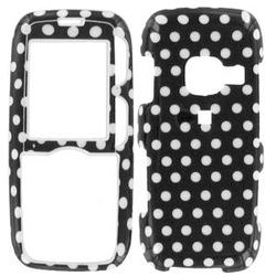 Wireless Emporium, Inc. LG Rumor LX260 Black w/White Polka Dots Snap-On Protector Case Faceplate