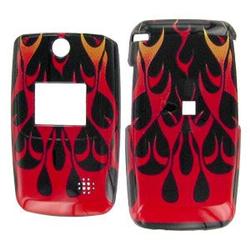 Wireless Emporium, Inc. LG VX5400 Black w/Red Flame Snap-On Protector Case