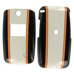 Wireless Emporium, Inc. LG VX5400 Orange and White Stripes Snap-On Protector Case