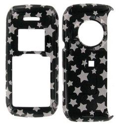 Wireless Emporium, Inc. LG enV VX9900 Black w/Glitter Stars Snap-On Protector Case Faceplate