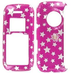 Wireless Emporium, Inc. LG enV VX9900 Hot Pink w/Glitter Stars Snap-On Protector Case Faceplate
