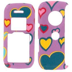Wireless Emporium, Inc. LG enV VX9900 Textured Purple Hearts Snap-On Protector Case Faceplate