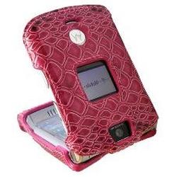 Emdcell Motorola RAZR V3 V3m V3i V3t V3e V3r V3a V3c Protect Case Fuchsia Snake Skin