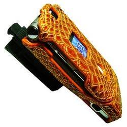 Emdcell Motorola RAZR V3 V3m V3i V3t V3e V3r V3a V3c Protect Case Orange Snake Skin w/clip
