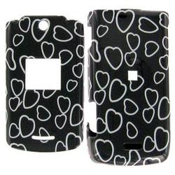 Wireless Emporium, Inc. Motorola W490/W510/W5 Black & White Hearts Snap-On Protector Case Faceplate