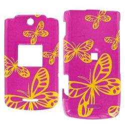 Wireless Emporium, Inc. Motorola W490/W510/W5 Hot Pink w/Glitter Butterflies Snap-On Protector Case Faceplate