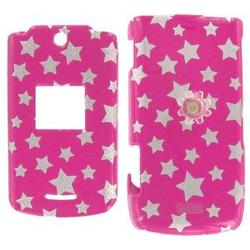 Wireless Emporium, Inc. Motorola W490/W510/W5 Hot Pink w/ Glitter Stars Snap-On Protector Case Faceplate