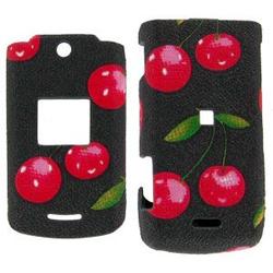 Wireless Emporium, Inc. Motorola W490/W510/W5 Textured Black w/Cherries Snap-On Protector Case Faceplate