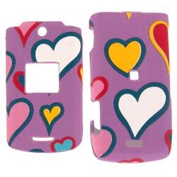 Wireless Emporium, Inc. Motorola W490/W510/W5 Textured Purple Hearts Snap-On Protector Case Faceplate