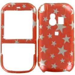 Wireless Emporium, Inc. Palm Centro Orange w/Silver Stars Snap-On Protector Case Faceplate