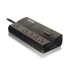 Philips Think green 6 Outlet Surge Suppressor - Receptacles: 6 - 2160J
