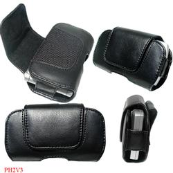 Emdcell Premium Executive Black Leather Case Pouch for Samsung SGH-A717 Cell Phone