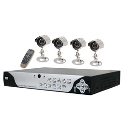 DIGITAL PERIPHERAL SOLUTIONS Q-See QSD6204C4-250 4 Channel MPEG4 Network DVR with USB 2.0 Port, 4 CCD Cameras, 250GB SATA Hard Drive