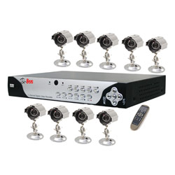 DIGITAL PERIPHERAL SOLUTIONS Q-see QSD6209C9-250 9-Channel Video Surveillance System - 9 x Camera, Digital Video Recorder - MPEG-4 Formats - 250GB Hard Drive