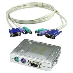 QVS PS/2 2PORT KVM COMPACT ACCSAUTOSWITCH KIT WITH COMBO CABLE