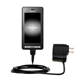 Gomadic Rapid Wall / AC Charger for the LG KE850 Prada - Brand w/ TipExchange Technology