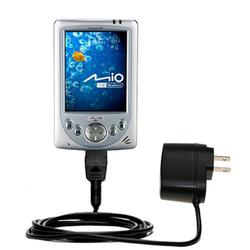 Gomadic Rapid Wall / AC Charger for the Mio Technology 338 - Brand w/ TipExchange Technology
