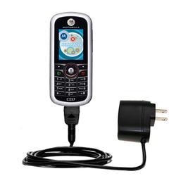 Gomadic Rapid Wall / AC Charger for the Motorola C257 - Brand w/ TipExchange Technology