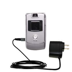 Gomadic Rapid Wall / AC Charger for the Motorola MOTORAZR V3a - Brand w/ TipExchange Technology