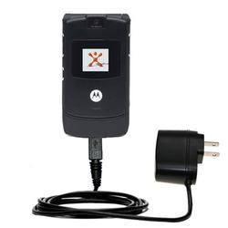 Gomadic Rapid Wall / AC Charger for the Motorola RAZR V3 - Brand w/ TipExchange Technology