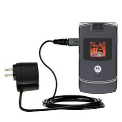 Gomadic Rapid Wall / AC Charger for the Motorola RAZR V3c - Brand w/ TipExchange Technology