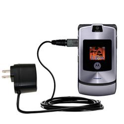 Gomadic Rapid Wall / AC Charger for the Motorola RAZR V3i - Brand w/ TipExchange Technology