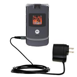 Gomadic Rapid Wall / AC Charger for the Motorola RAZR V3m - Brand w/ TipExchange Technology