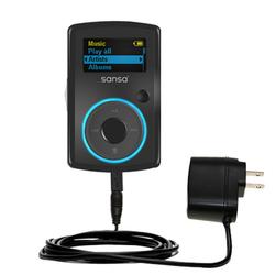 Gomadic Rapid Wall / AC Charger for the Sandisk Sansa Clip - Brand w/ TipExchange Technology