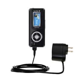 Gomadic Rapid Wall / AC Charger for the Sandisk Sansa c200 - Brand w/ TipExchange Technology
