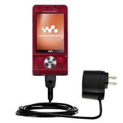 Gomadic Rapid Wall / AC Charger for the Sony Ericsson w910i - Brand w/ TipExchange Technology