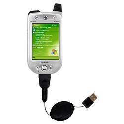 Gomadic Retractable USB Cable for the Audiovox 5050 PPC with Power Hot Sync and Charge capabilities - Gomadi