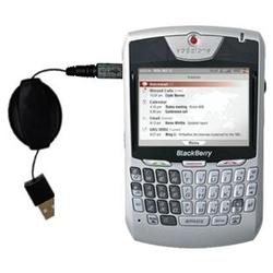 Gomadic Retractable USB Cable for the Blackberry 8707v with Power Hot Sync and Charge capabilities - Gomadic