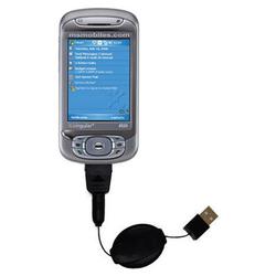 Gomadic Retractable USB Cable for the Cingular 8525 with Power Hot Sync and Charge capabilities - Br