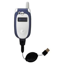 Gomadic Retractable USB Cable for the Cingular V551 with Power Hot Sync and Charge capabilities - Br