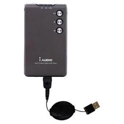 Gomadic Retractable USB Cable for the Cowon iAuidio M3L with Power Hot Sync and Charge capabilities - Gomadi