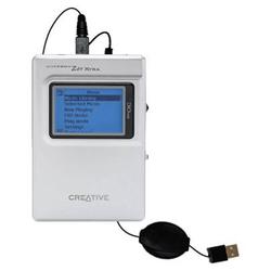 Gomadic Retractable USB Cable for the Creative NOMAD Jukebox Zen with Power Hot Sync and Charge capabilities
