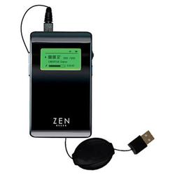 Gomadic Retractable USB Cable for the Creative Zen Neeon with Power Hot Sync and Charge capabilities - Gomad