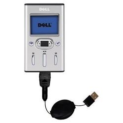 Gomadic Retractable USB Cable for the Dell Pocket DJ 30GB with Power Hot Sync and Charge capabilities - Goma