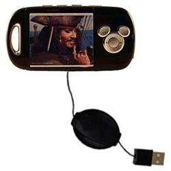 Gomadic Retractable USB Cable for the Disney Mix Stick DS17033 with Power Hot Sync and Charge capabilities -