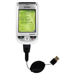 Gomadic Retractable USB Cable for the ETEN M500 with Power Hot Sync and Charge capabilities - Brand